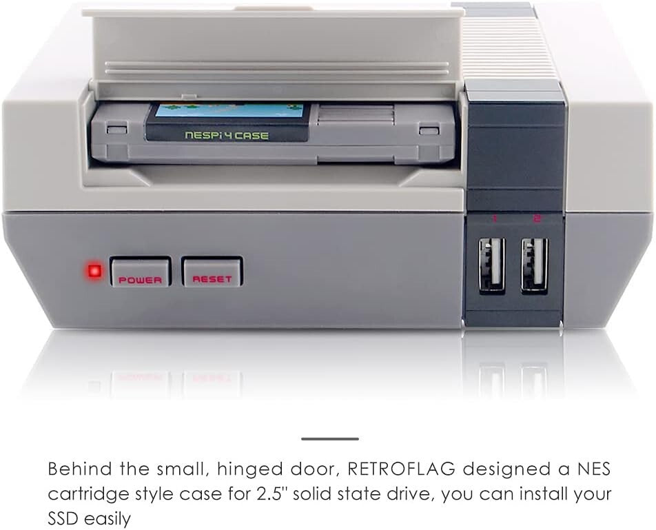 All-in-One NES Design Raspberry Pi 4 Case with Cooling, SSD, and Power Supply