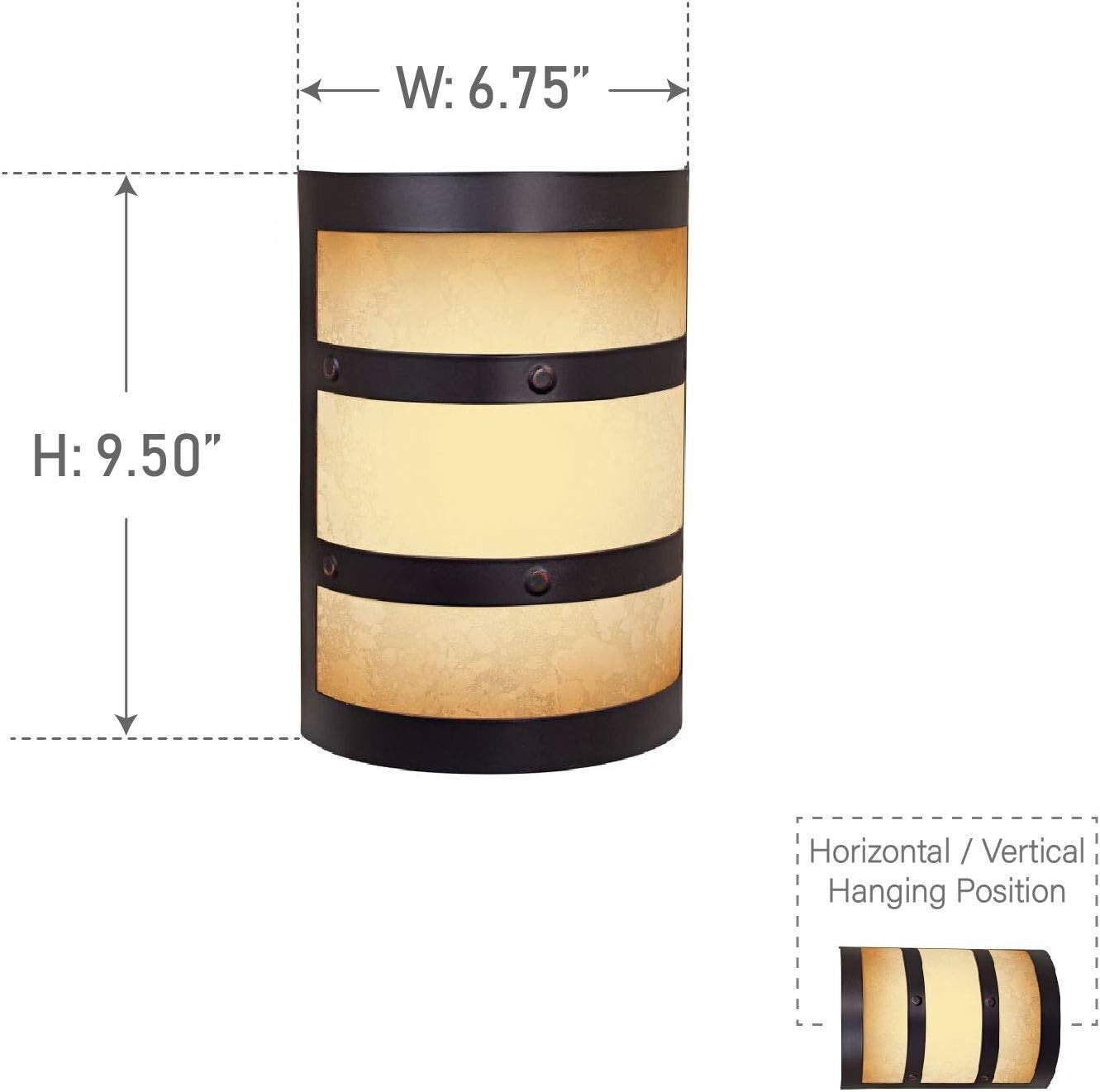 Elegant Oiled Bronze Designer Metal and Glass Door Chime - 9.5" High