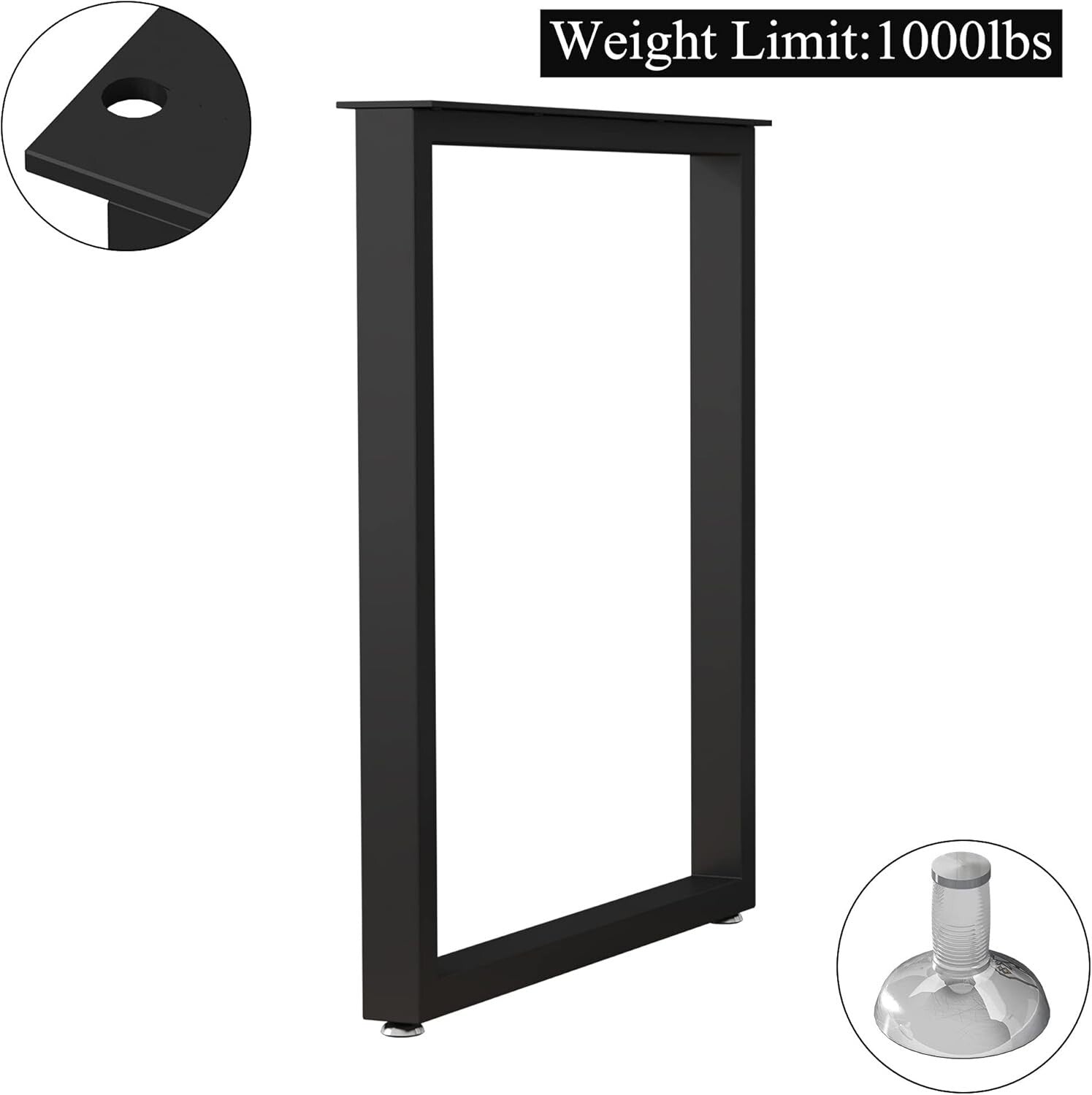 28 Inch Square Metal Desk Legs for Dining & Office - Sturdy & Modern Style