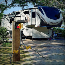 Load image into Gallery viewer, Durable 2.5ft RV Power Adapter: 50A Male to Twin 30A Female with Comfort Grip