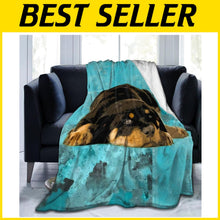 Load image into Gallery viewer, Lightweight Cute Rottweiler Flannel Blanket - Perfect for Cozy Nights &amp; Days
