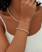 Load image into Gallery viewer, Beautifully Packaged 14K Gold Plated Tennis Bracelet | 3mm Cubic Zirconia | 7"