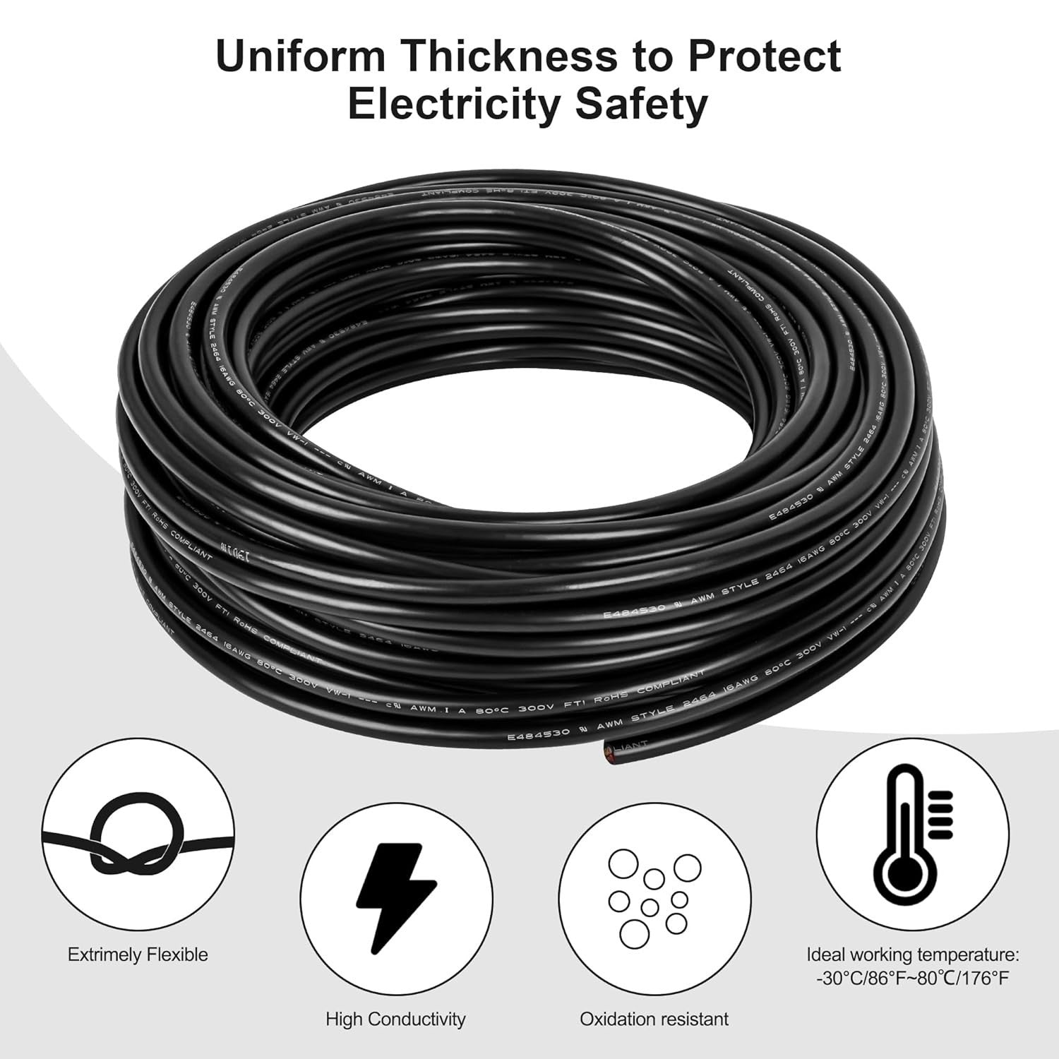 Versatile 14/4 AWG Stranded Cable for LED Lighting & Automotive Use - 26FT