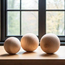Load image into Gallery viewer, 7-Inch Natural Wood Craft Balls - Perfect for DIY Decor &amp; Projects (Set of 2)