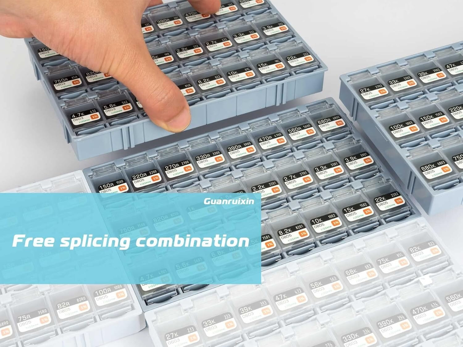 1206 SMD Resistor Kit: 7200 Pieces, 72 Values - 1% Tolerance, Upgraded Storage