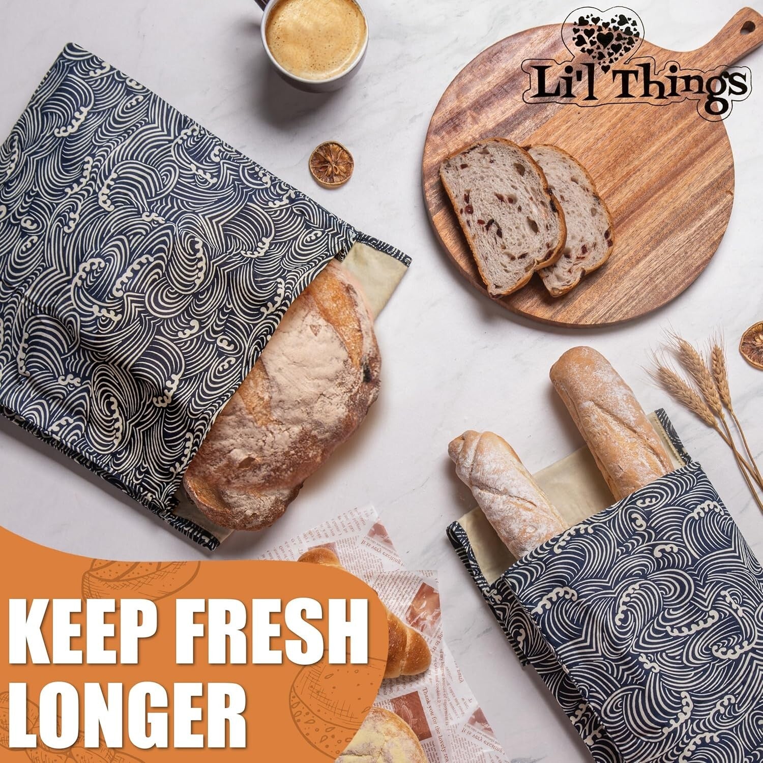 Sustainable Beeswax Bread Storage Bags - Extend Freshness, Reduce Plastic Waste