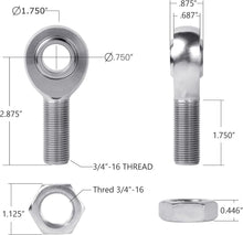 Load image into Gallery viewer, Versatile 3/4" Right &amp; Left Hand Thread Heim Joint Kit with Jam Nuts &amp; Adapters