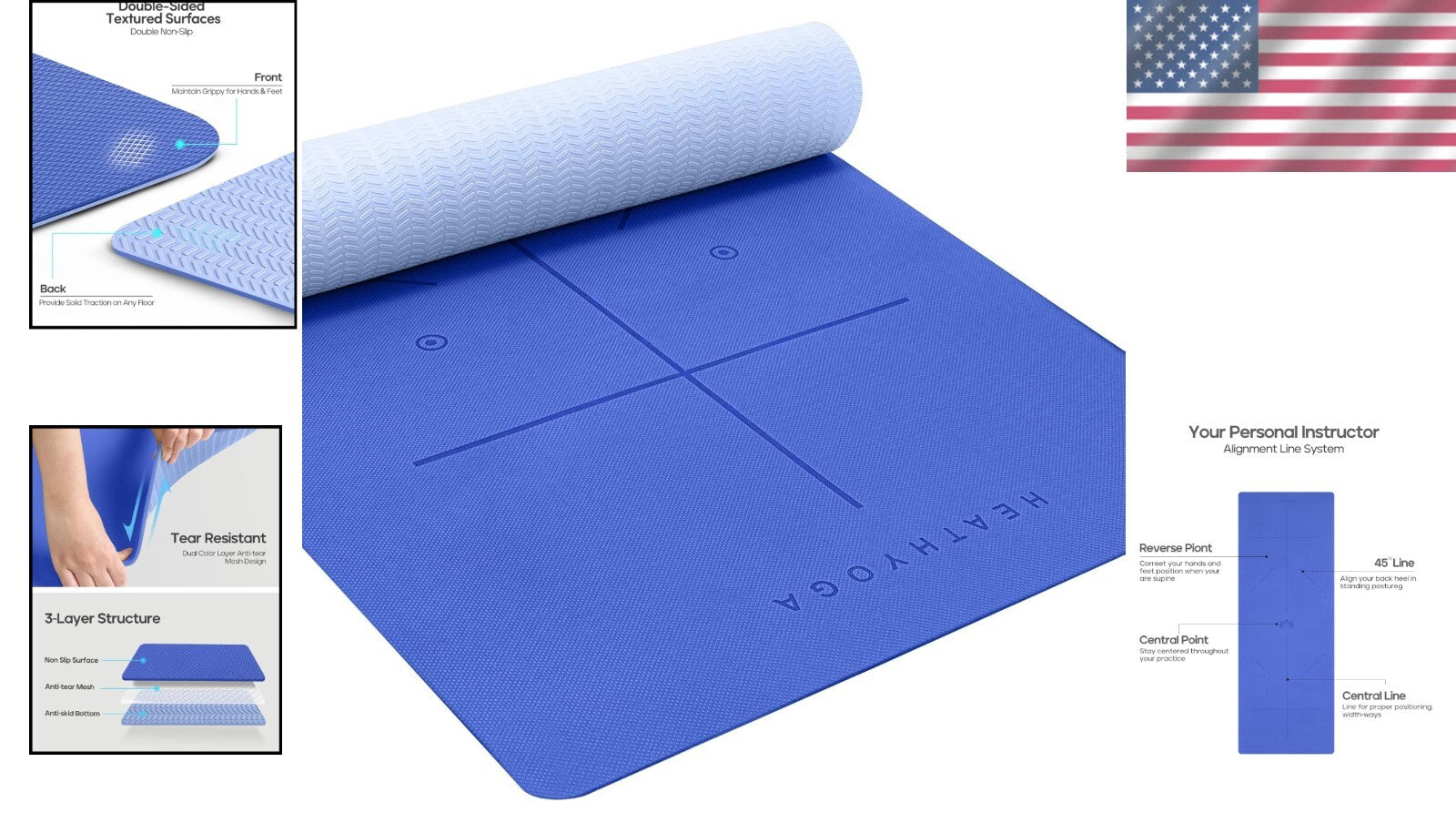 Extra Large Non-Slip Yoga Mat - Eco-Friendly 72"x26" for All Practice Levels