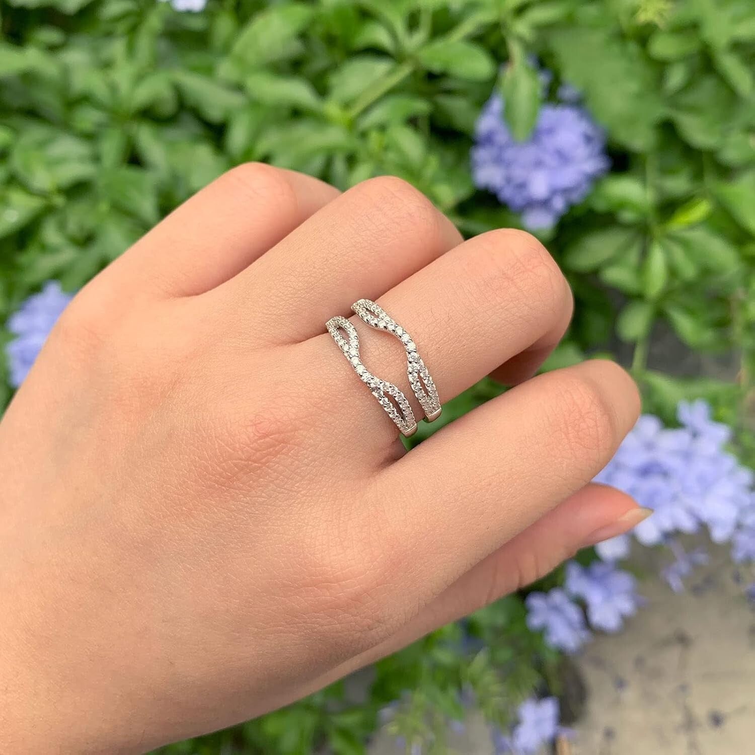 Hypoallergenic Women's 925 Sterling Silver Engagement Ring Enhancer - Sz 4-13