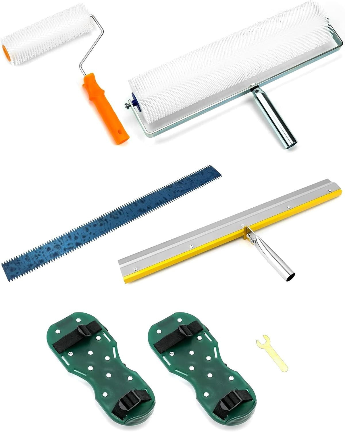 High-Strength Self-Leveling Tool Set: Spikes, Rollers, and Scraper Included