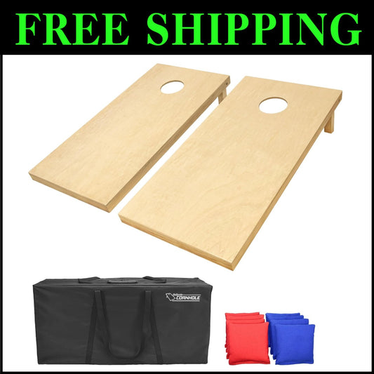 Authentic Regulation Cornhole Game Boards - Solid Wood with All-Weather Bags