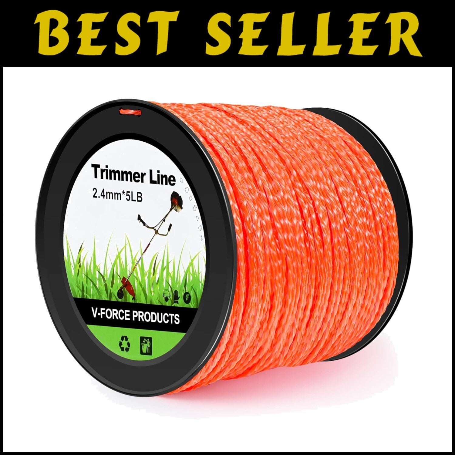1640FT Heavy-Duty 0.095" Twisted Weed Wacker String - Durable Trimmer Line