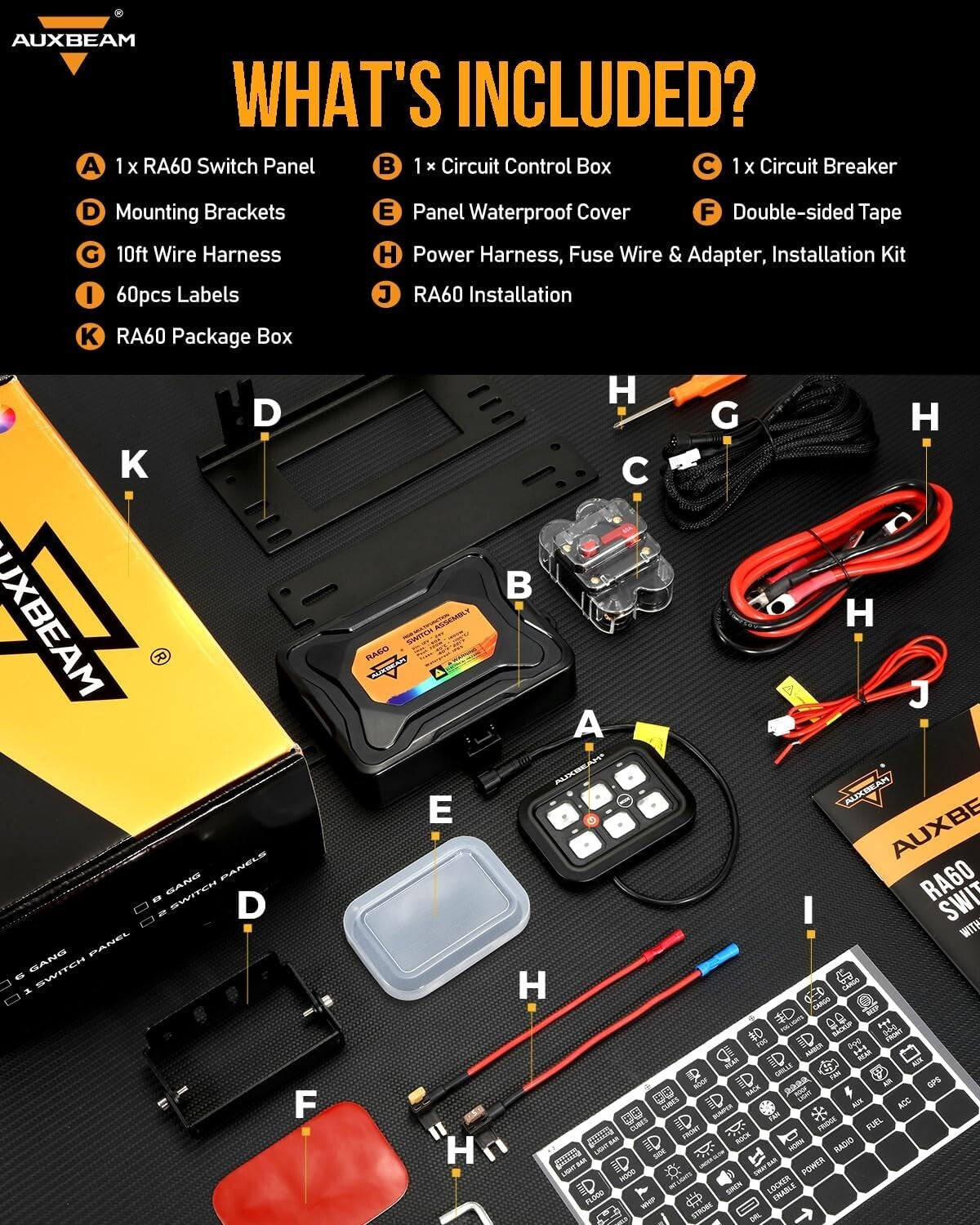 Customizable 6 Gang Waterproof Switch Panel with Solid State Relay Technology
