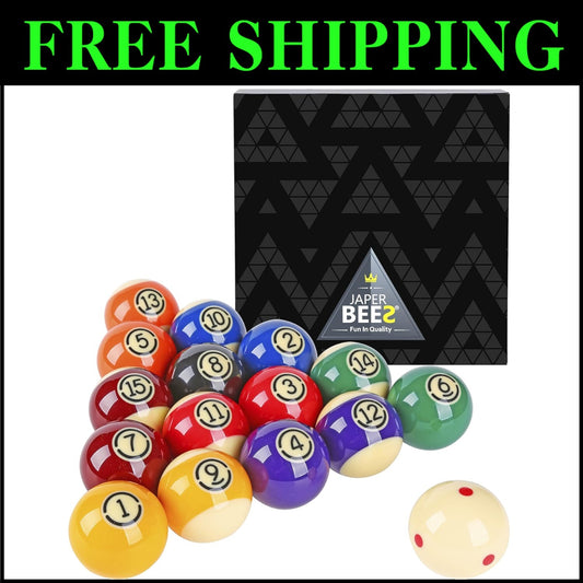 Tournament Grade Billiard Balls Set - 16 Poly-Resin Pool Balls for Professionals