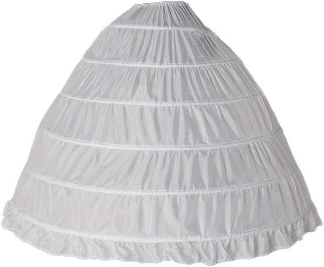 Plus Size & Regular Tiers 6 Hoop Wedding Crinoline Petticoat - Floor Length