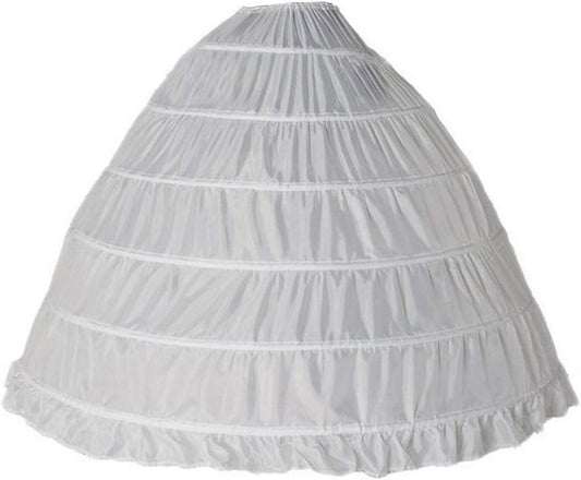 Plus Size & Regular Tiers 6 Hoop Wedding Crinoline Petticoat - Floor Length