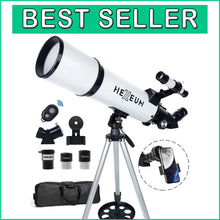 Load image into Gallery viewer, Complete Astronomy Package: 80mm Refracting Telescope with Tripod, Remote &amp; Case