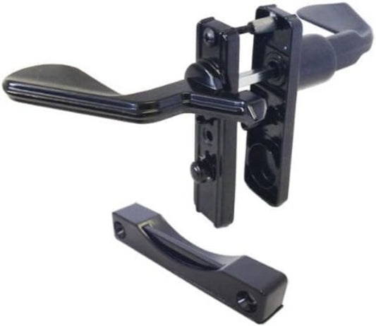 Easy-to-Install Black Storm Door Latch with Night Lock for Inswinging Doors