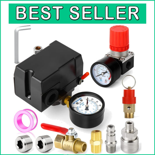 95-125 PSI Air Compressor Pressure Switch with Regulator & Relief Valve