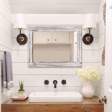 Load image into Gallery viewer, Elegant Large Rustic Wood Mirror - Versatile 26''x18'' Dressing Room Accessory