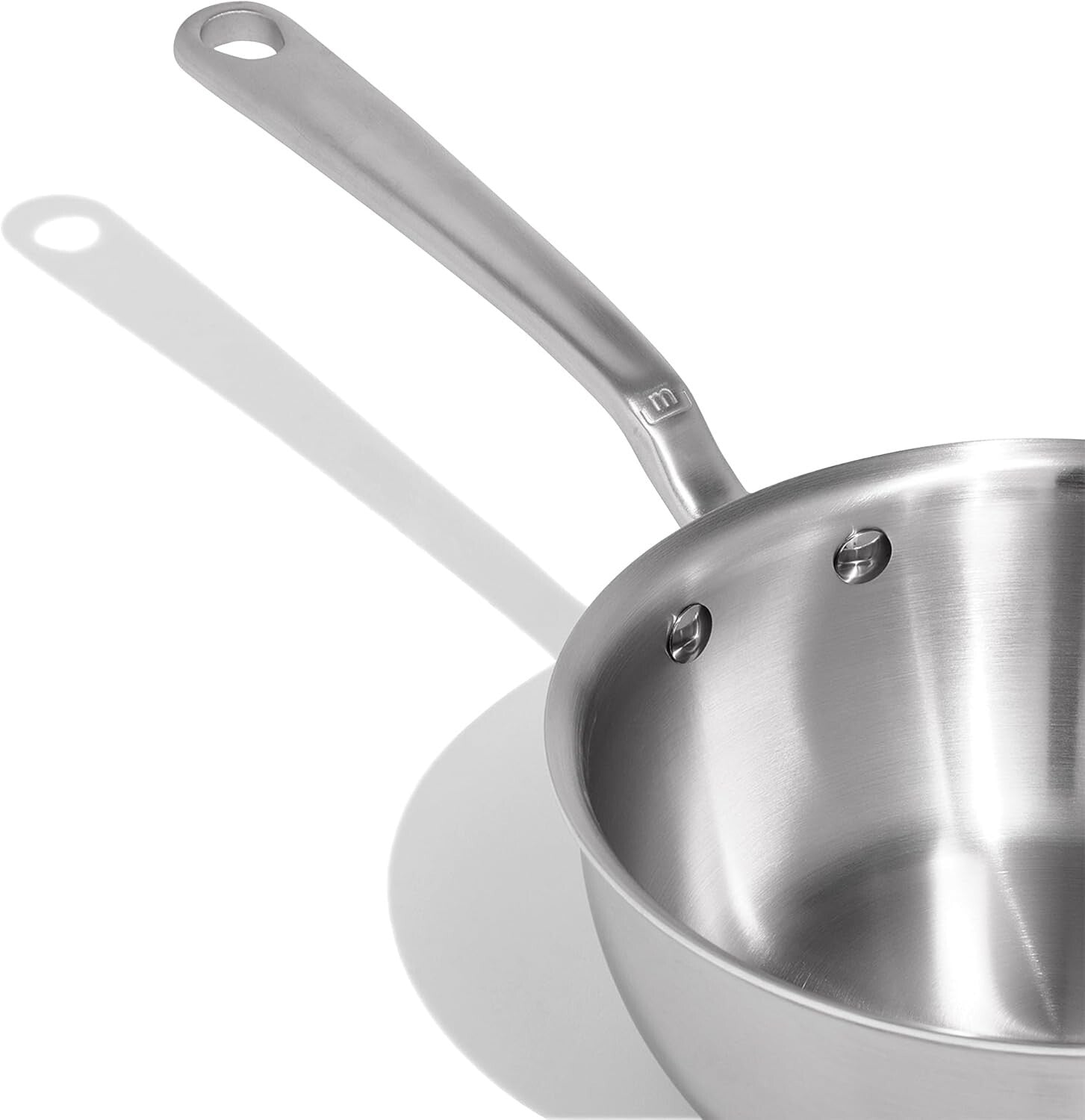 2 Quart Stainless Steel Saucier Pan - 5-Ply Professional Cookware, Made in Italy