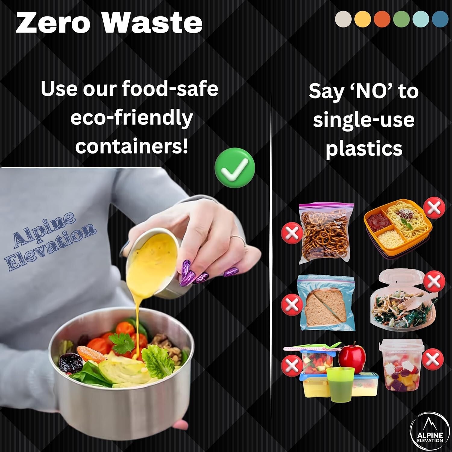 12 Pcs Stainless Steel Snack Container Set with Silicone Lids - Leakproof Design