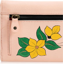 Load image into Gallery viewer, Stylish Hand-Painted Leather Wallet: 7.5” with Magnetic Closure and Coin Pocket