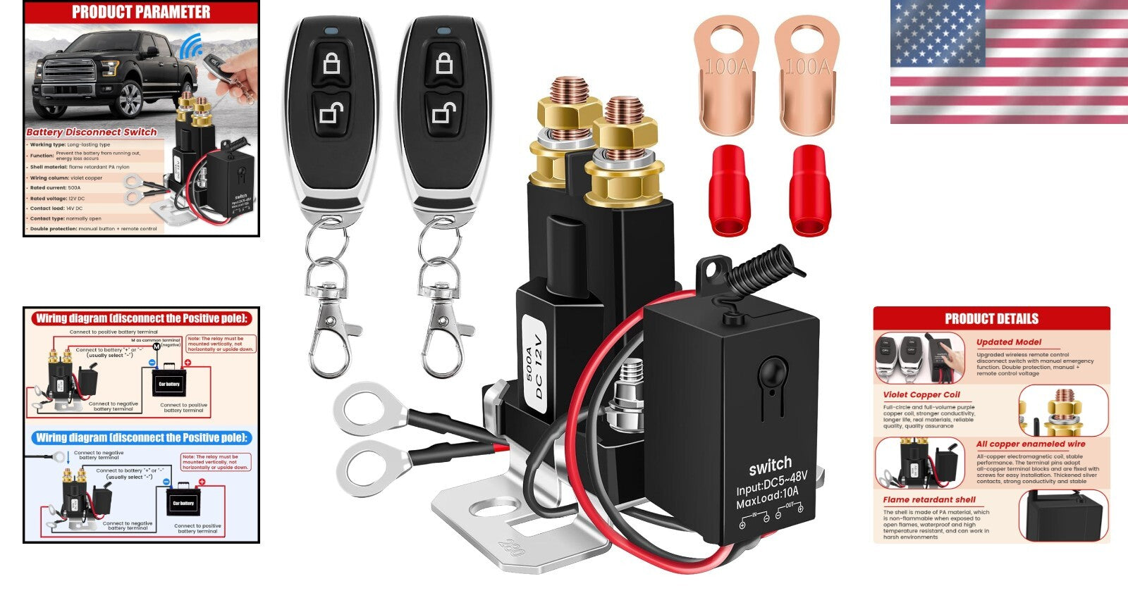 500A Remote Control Battery Disconnect Switch for Enhanced Vehicle Security