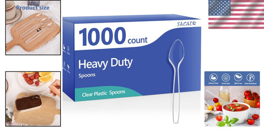 Crystal Clear Disposable Spoons Bulk – 1000 Heavy Duty & Stylish Options