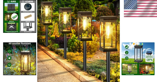 Bright & Stylish Solar Pathway Lighting - 8 Durable Solar-Powered Lights