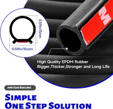 Load image into Gallery viewer, Self-Adhesive 40ft EPDM Rubber Seal Strip for Cars: Waterproof &amp; Shock Absorbing