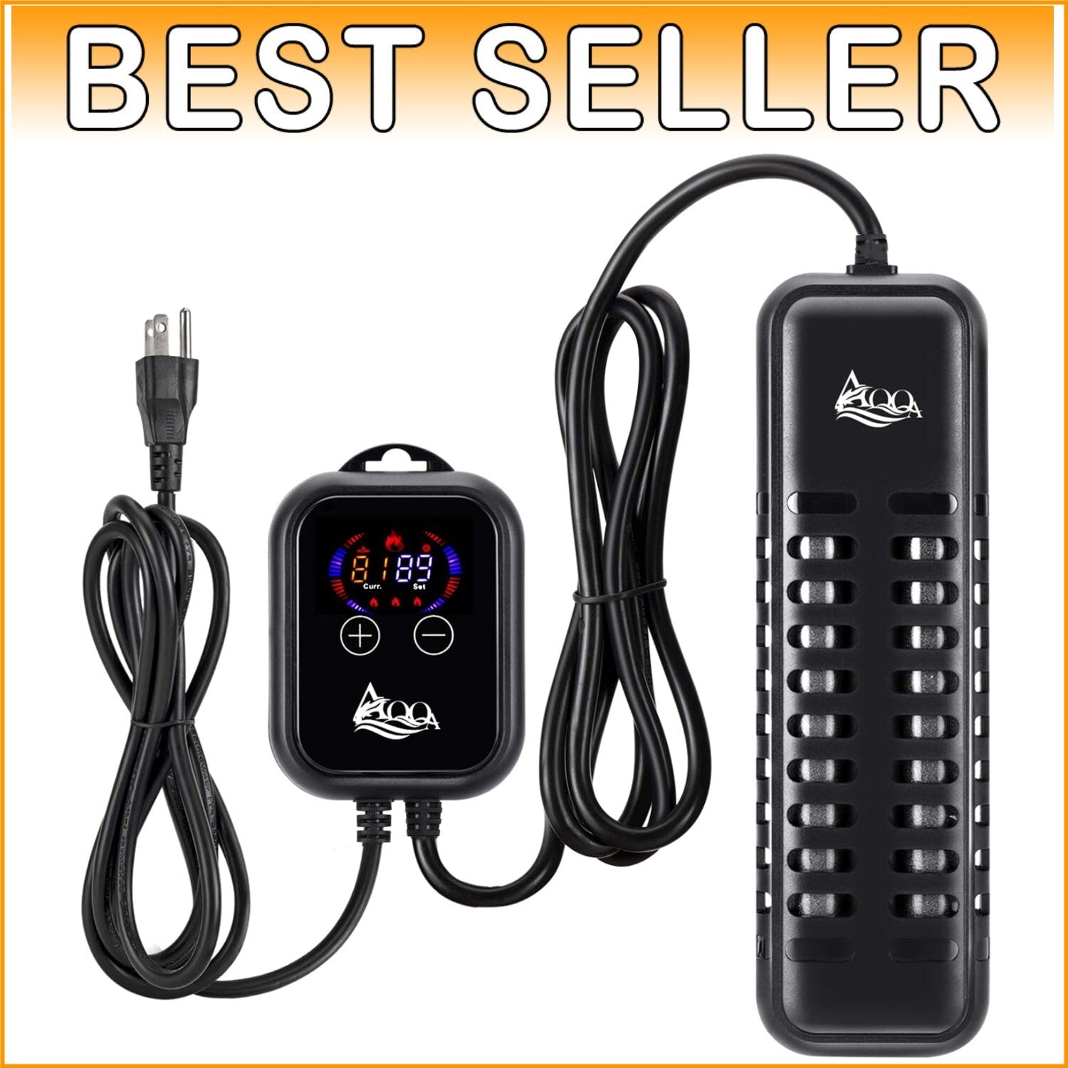 Durable 500W Aquarium Heater with Adjustable Hooks - Ideal for 66-135 Gallons