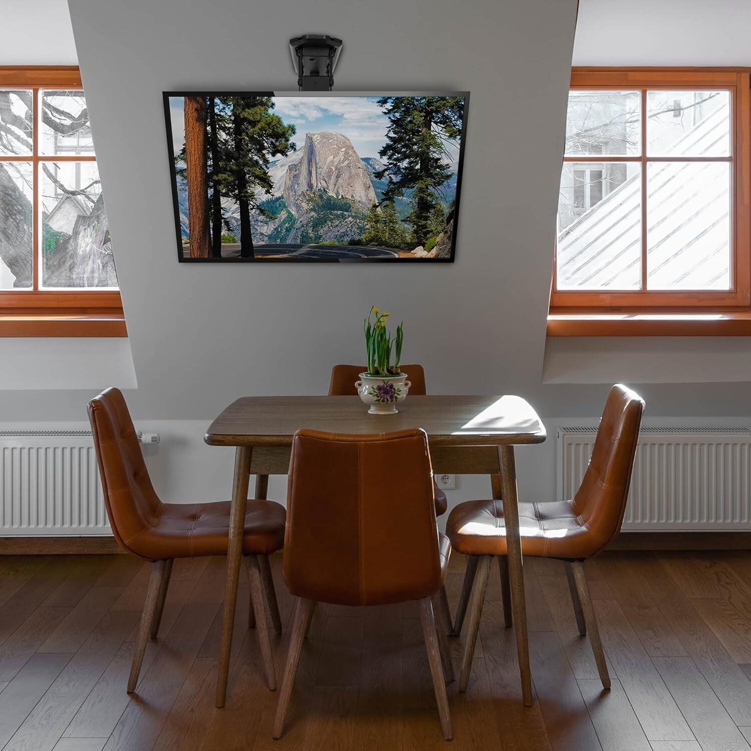 Electric Flip-Down TV Bracket Holds Up to 77 lbs - Perfect for Stylish Spaces