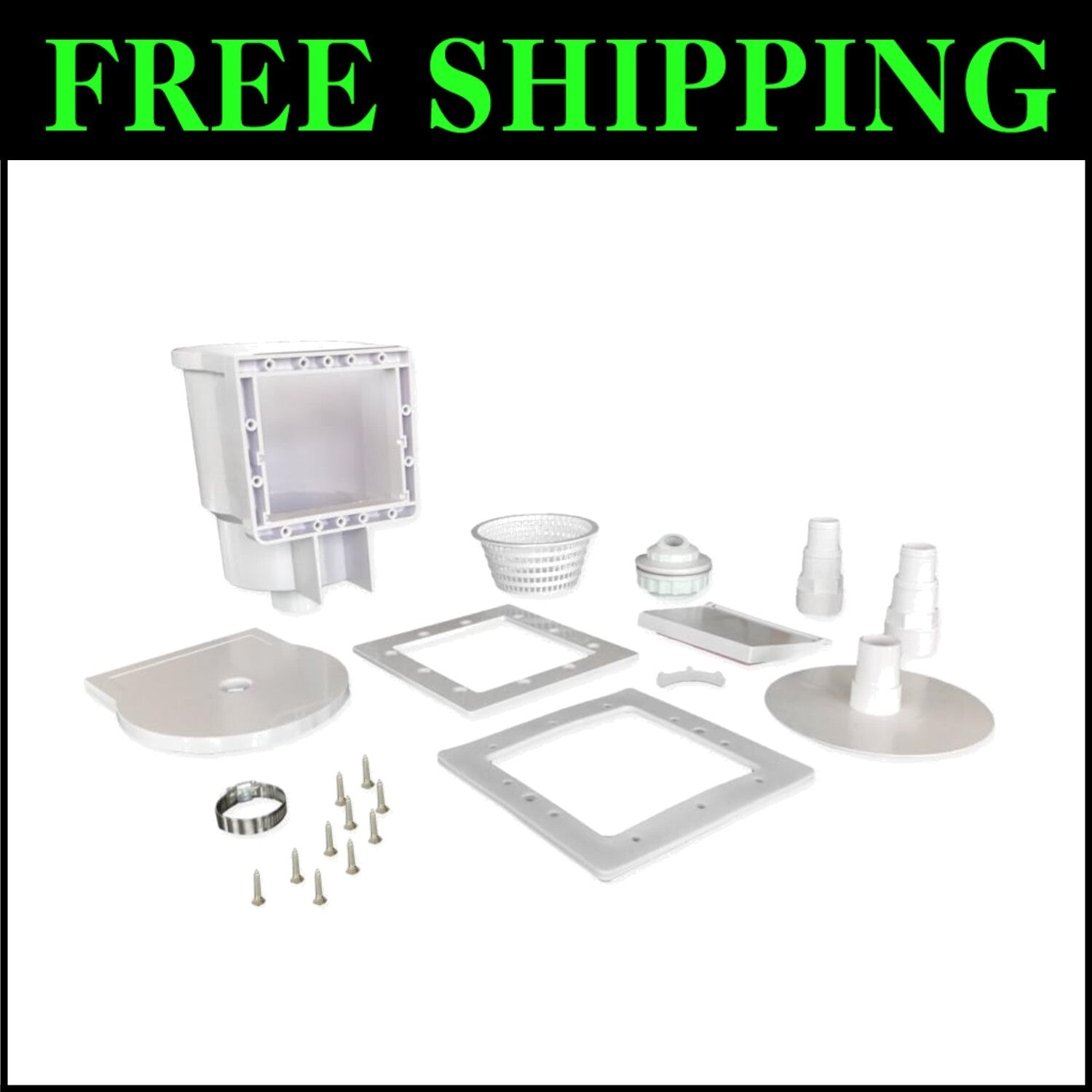 Heavy-Duty Thru-The-Wall Skimmer with Complete Installation Kit, USA Made