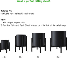 Load image into Gallery viewer, Lightweight 14-Inch Matte Black Plant Pot with Drainage - Mid-Century Essential
