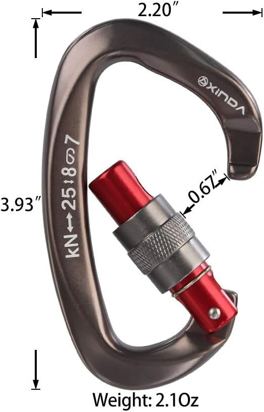 Durable 5-Pack Locking Carabiners - Safety Clips for Climbing & Hammocking