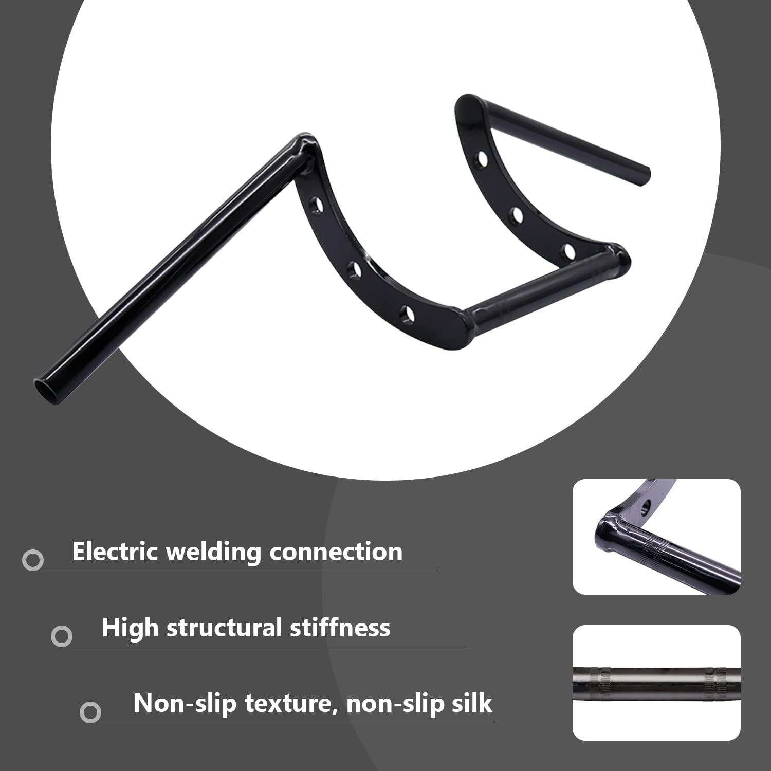 Universal 22mm Z Bars for Softail, Dyna & Sportster - Premium Black Finish