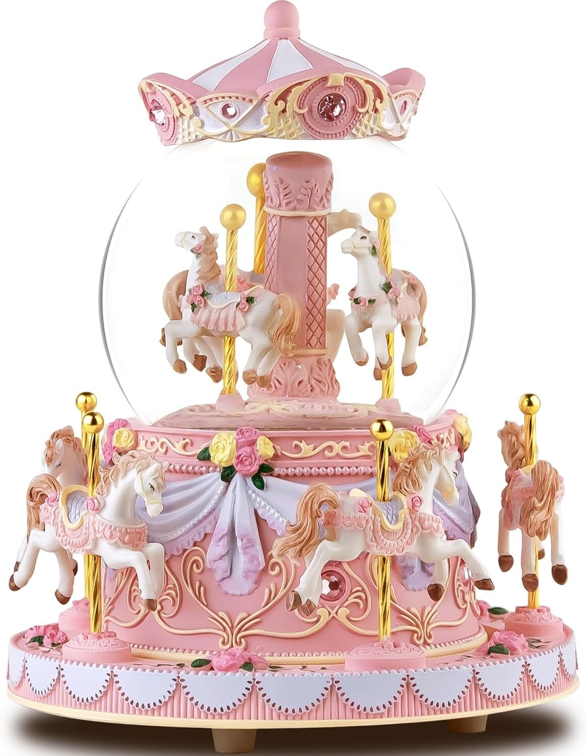 Enchanting Snow Globe Music Box: 'You Are My Sunshine' with Multi-Color Lights