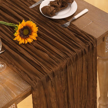 Load image into Gallery viewer, Premium Sheer Brown Cheesecloth Table Runners Set of 10 - Perfect for Weddings