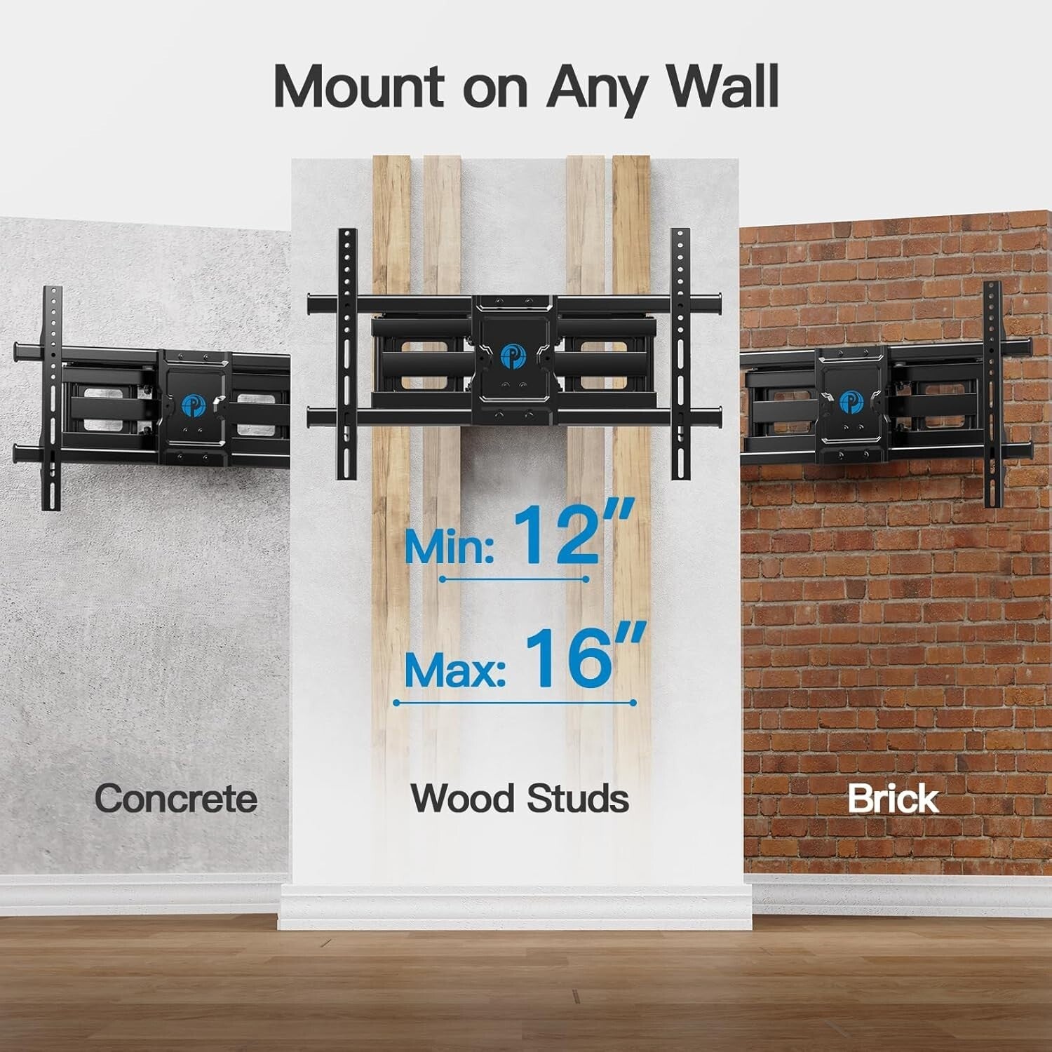 Durable TV Wall Mount for 37-75 Inch TVs - Max Load 132lbs with Level Adjustment