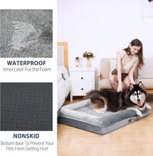 Load image into Gallery viewer, Large Cozy Dog Bed with Anti-Slip Bottom &amp; Memory Foam Bolster for Extra Comfort