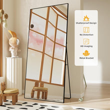 Load image into Gallery viewer, Elegant 65" Full-Length Mirror with Black Aluminum Frame - Dual Mounting Options