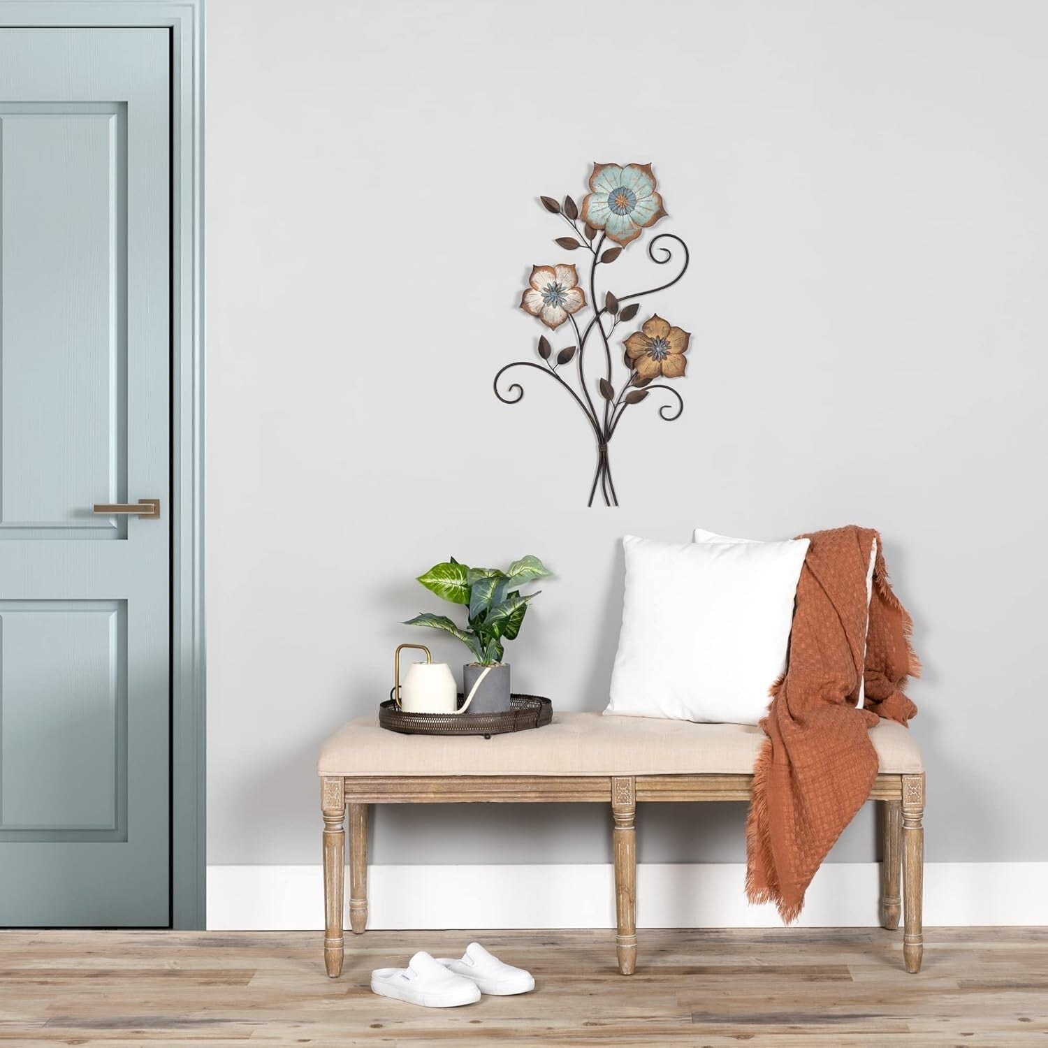 Lifelike 3D Flower Wall Decor in Bronze - 19.25 W for Artistic Home Flair