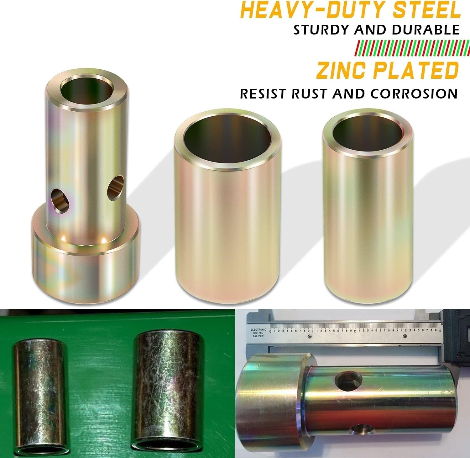 2 Pairs of Quick Hitch Adapter Bushings for Category 1 Tractor Implements