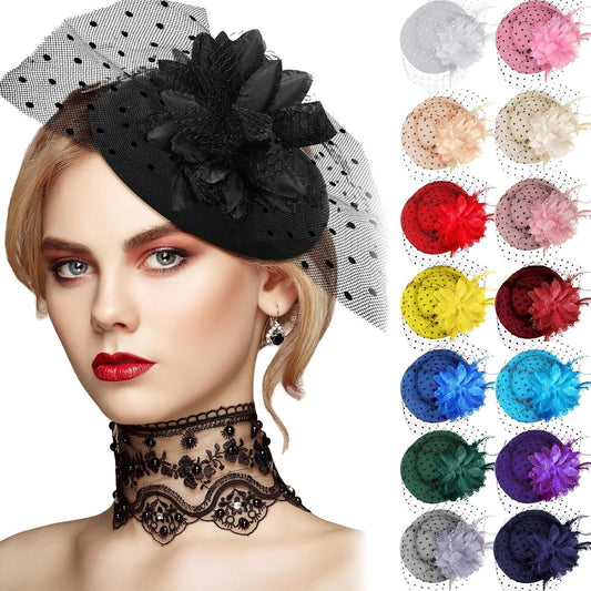 Chic Assorted Color Fascinator Hats Set - Perfect for Weddings & Events