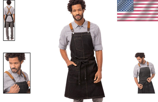 Durable Unisex Berkeley Bib Apron with Adjustable Suspenders - Full Coverage