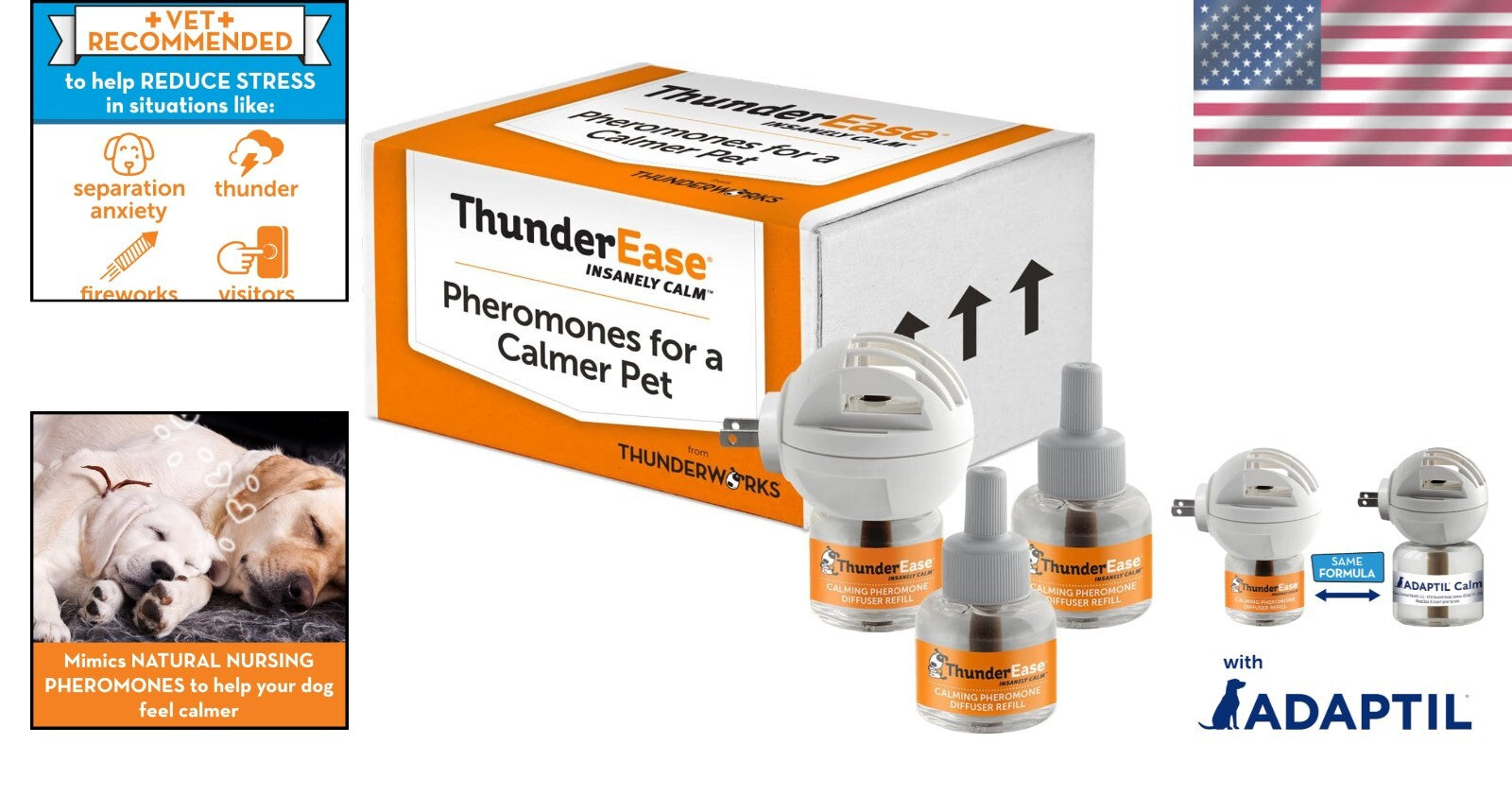 Vet-Recommended Dog Calming Pheromone Diffuser - 90-Day Supply for Stress Relief