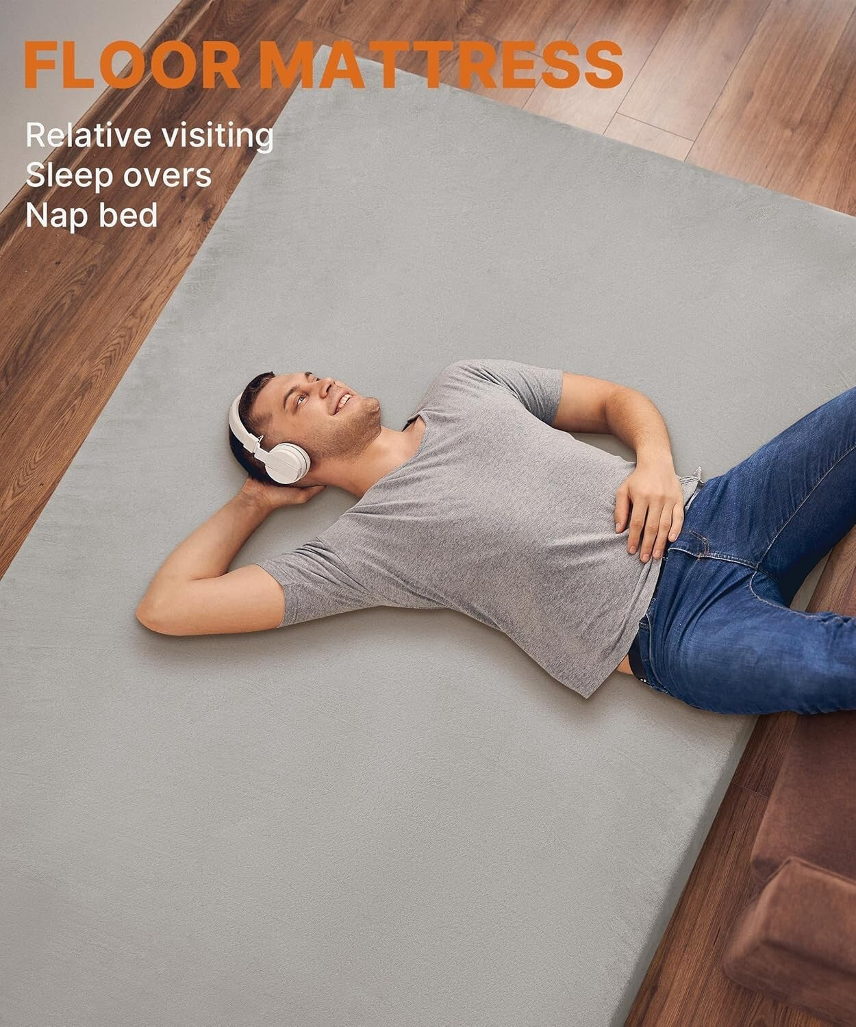 3-Inch Thick Memory Foam Camping Mattress - Portable & Washable for Guests