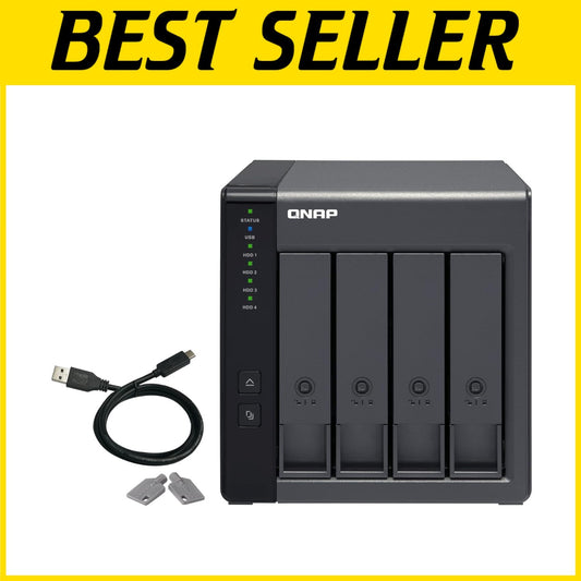 Diskless External Hard Drive with USB Type-C & Hardware RAID Support - 4-Bay