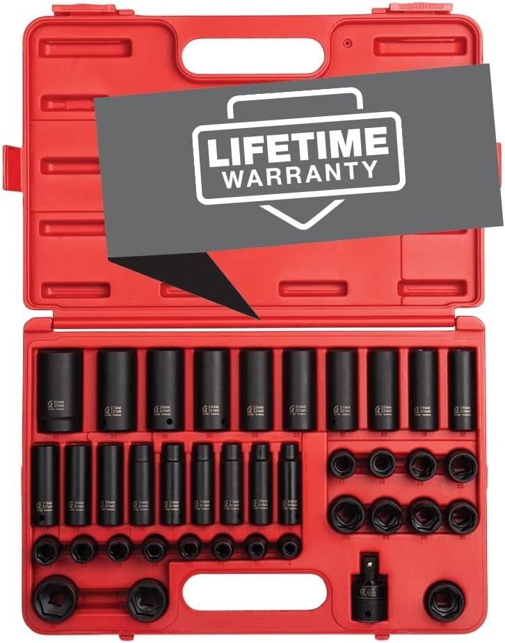 Heavy Duty Master Impact Socket Set (39-Piece, 9mm-30mm) with Storage Case